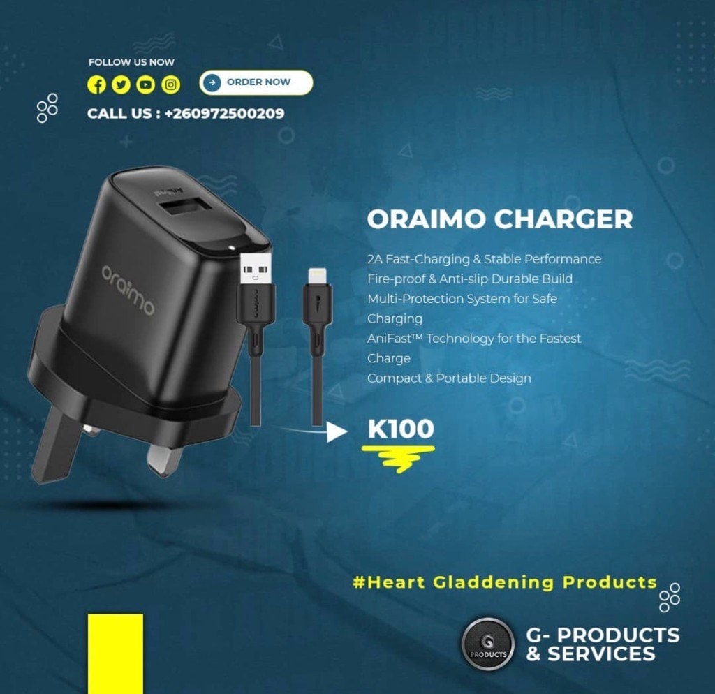 Oraimo Full Charger (Type G) — G-Products